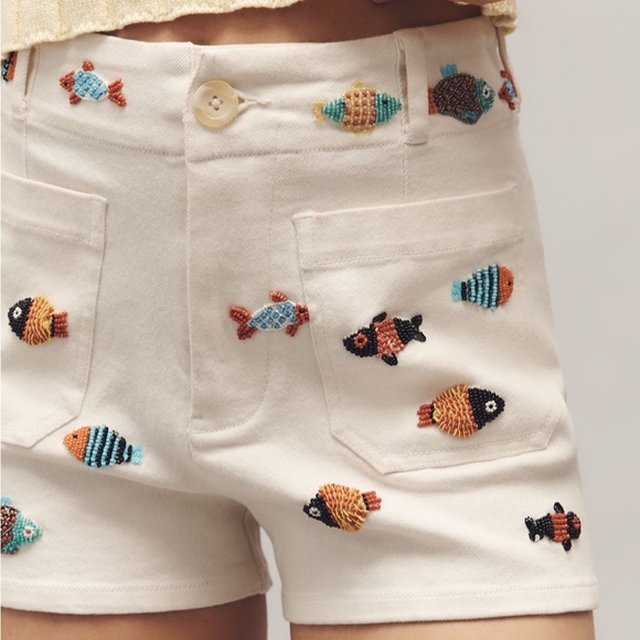 Anthropologie The Colette Beaded Icon Shorts by Maeve - Picture 4 of 6